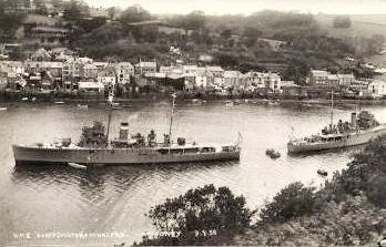 HMS Hazard & HMS Sharpshooter - Fowey 9.7.38. Halcyon Class Minesweepers