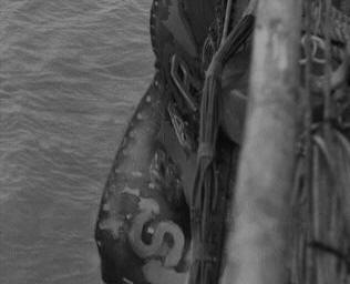 HMS Hussar bomb damage to stern