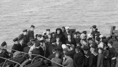 HMS Hussar crew after bomb attack