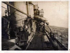 HMS Jason at sea - view from deck