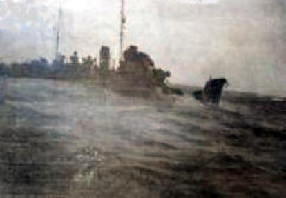 HMS Sphinx Bomb damage
